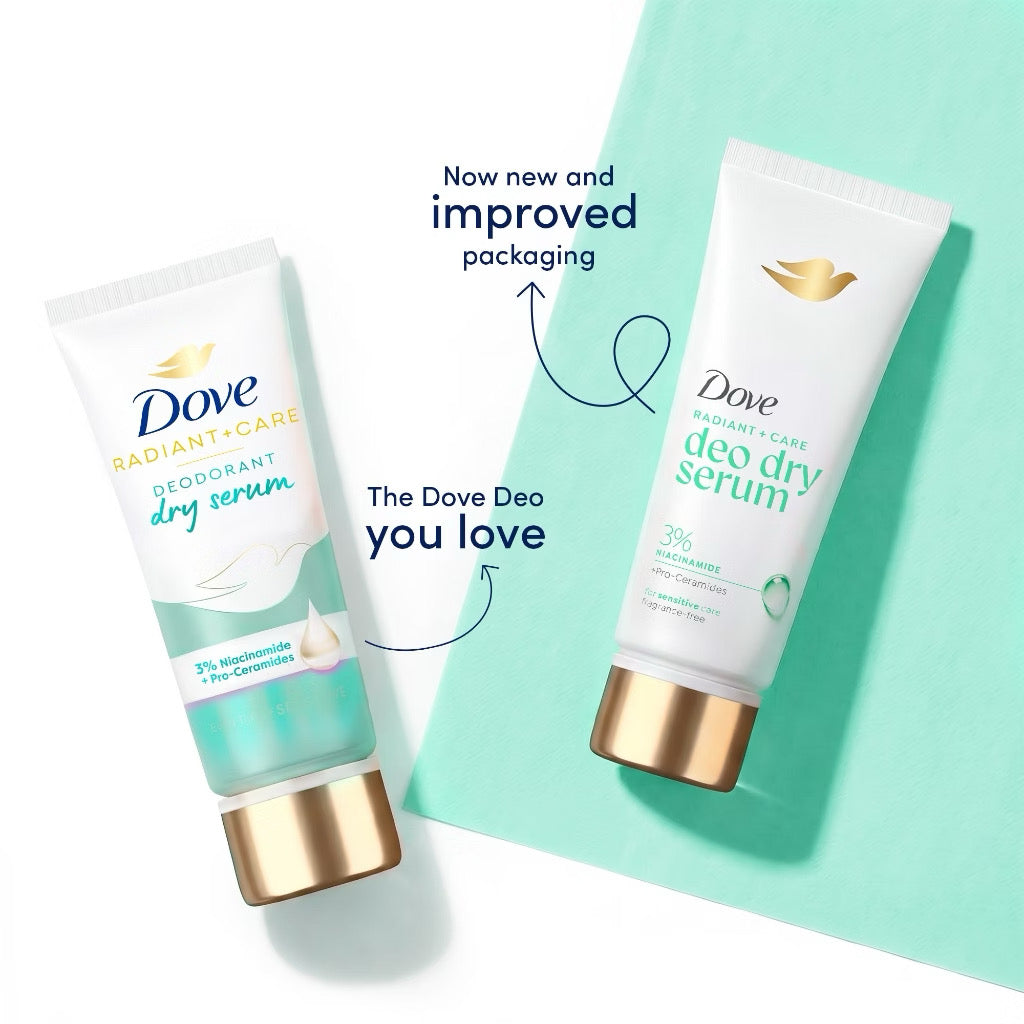 New & Improved Packaging of Dove Deodorant Dry Serum