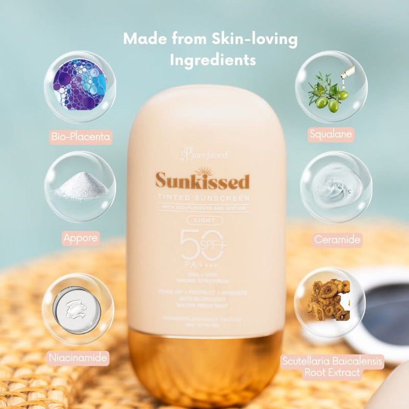 Barefaced Sunkissed Tinted Sunscreen Light SPF50 PA++++ (50ml)
