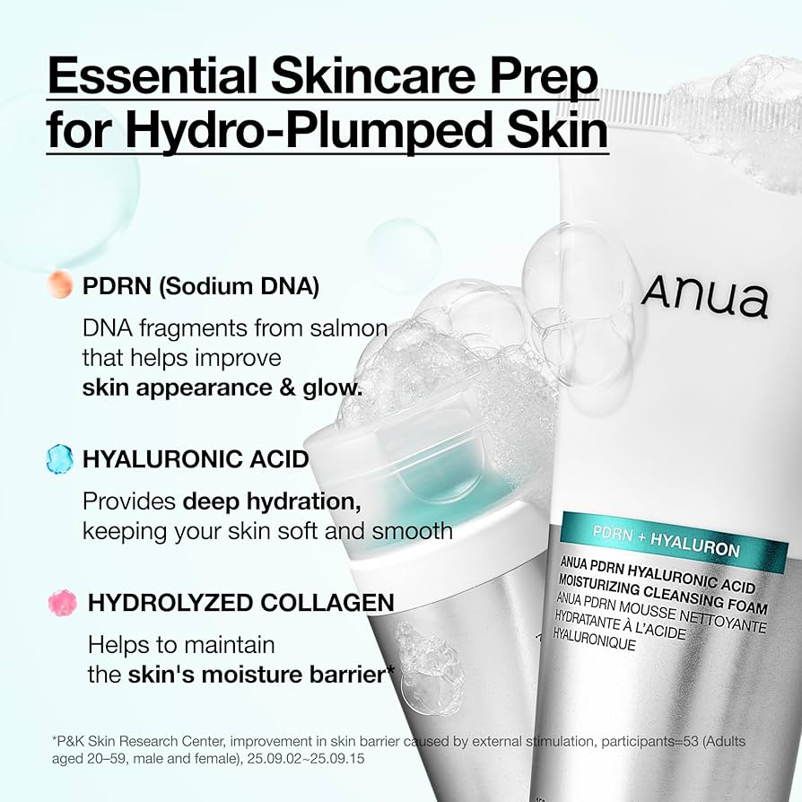 Anua PDRN Hyaluronic Acid Moisturizing Cleansing Foam (150ml)