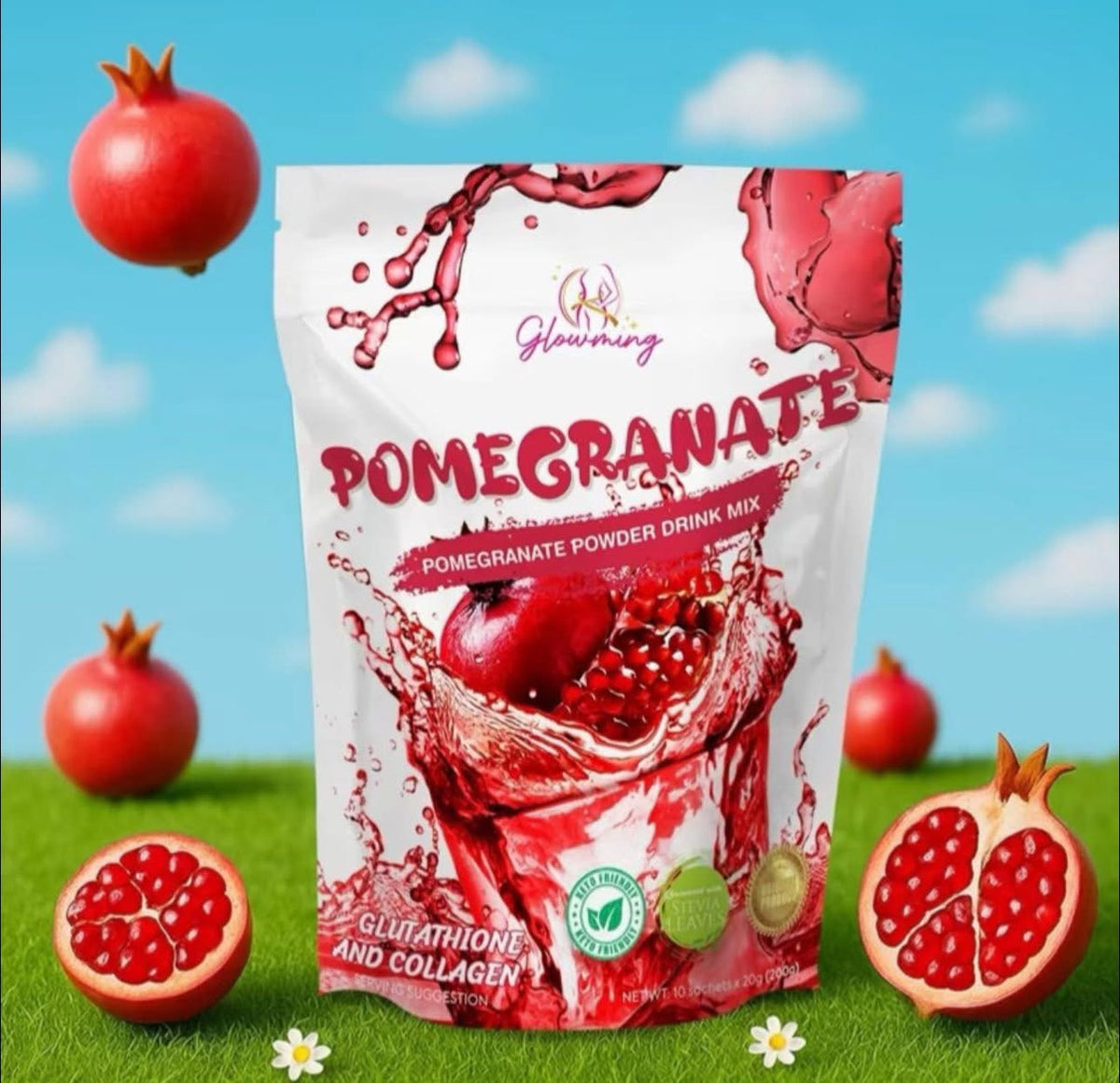 Glowming Shape Pomegranate Powder Drink Mix (Bundle of 4)