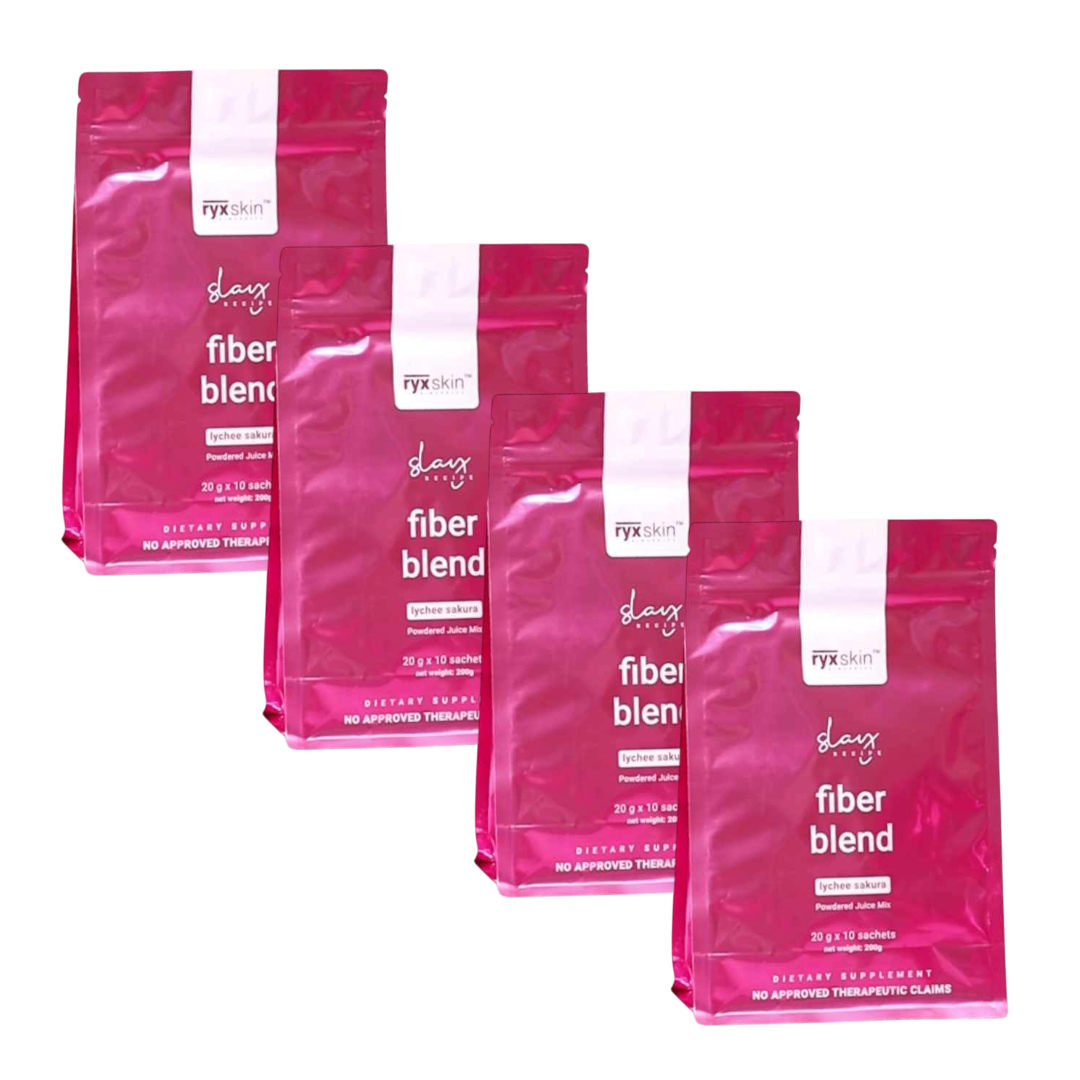 Ryx Skin Fiber Blend Lychee Sakura Juice Drink (Bundle of 4)