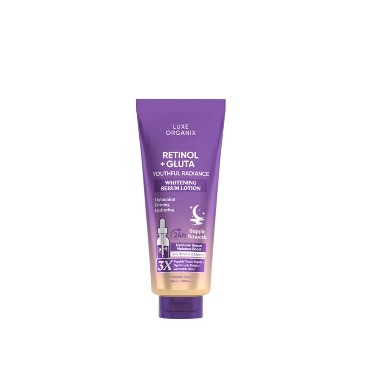 Luxe Organix Retinol + Gluta Whitening Serum Lotion (350ml)