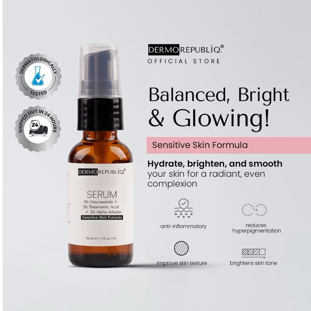 Dermorepubliq 5% Niacinamide + 3% Tranexamic Acid + 2% Alpha Arbutin Sensitive SkinSerum (30ml)