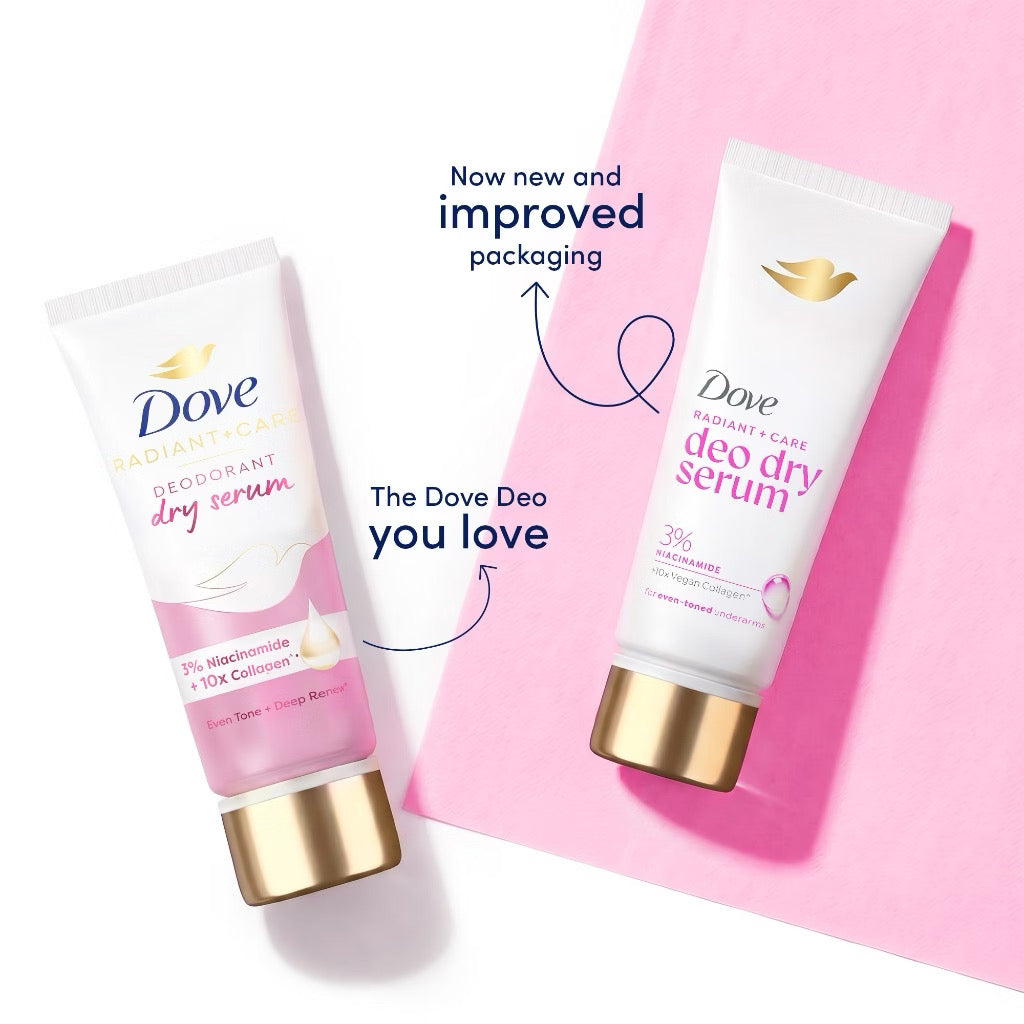 New & Improved Packaging of Dove Deodorant Dry Serum