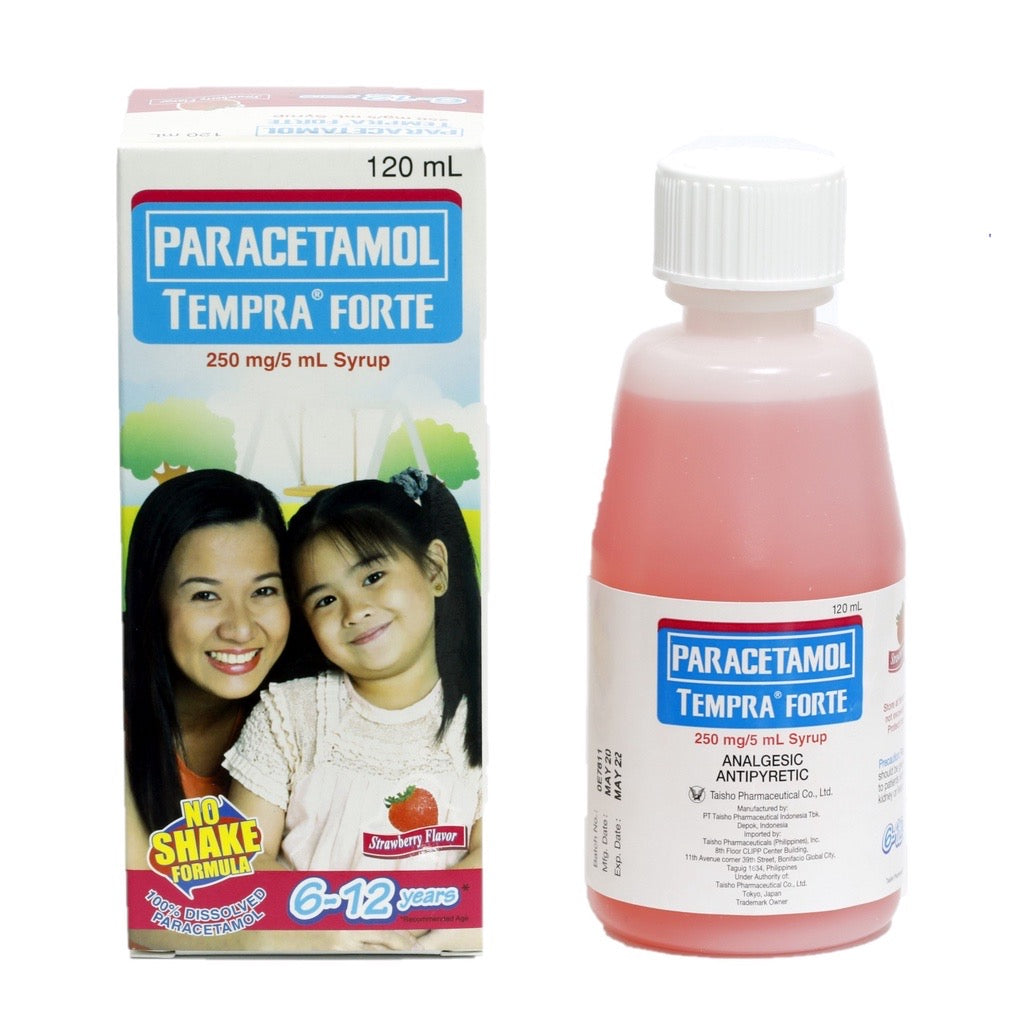 Paracetamol Tempra Forte Strawberry Flavour (1-5yrs / 120ml)
