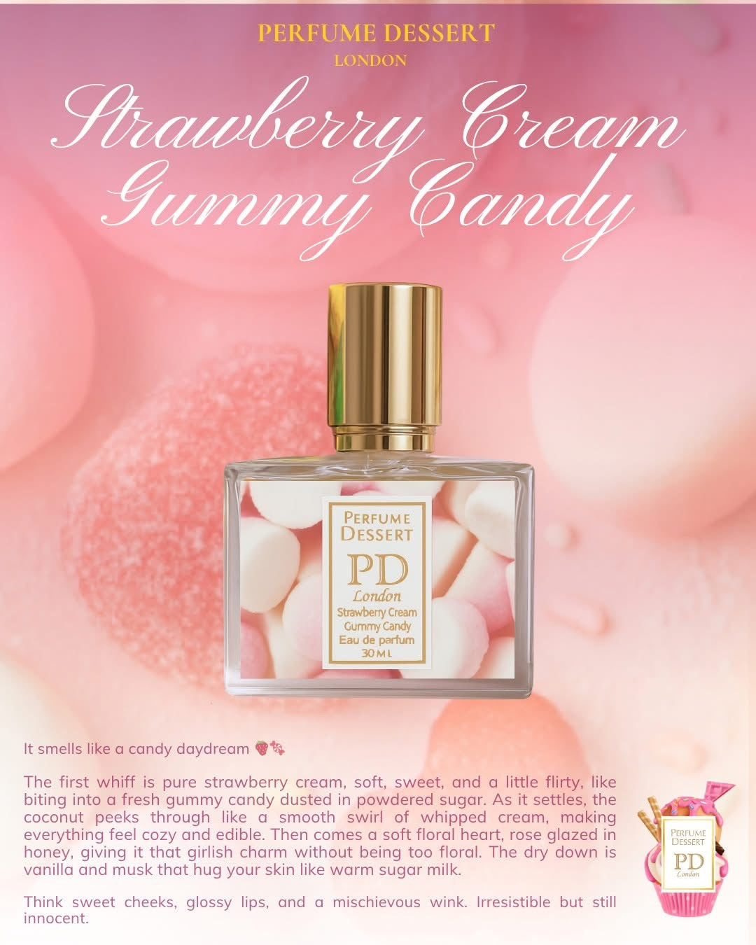 Perfume Dessert London Strawberry Cream Gummy Candy (30ml)