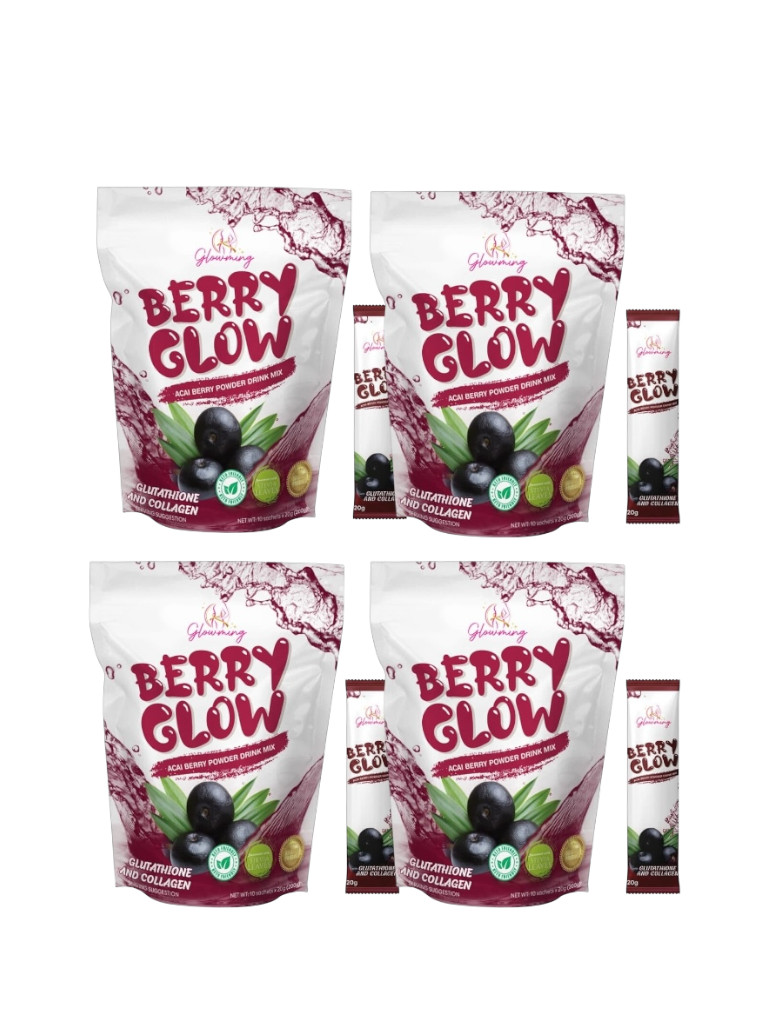 Glowming Shape Detox Premium Berry Glow Acai Berry Juice Drink (Bundle of 4)