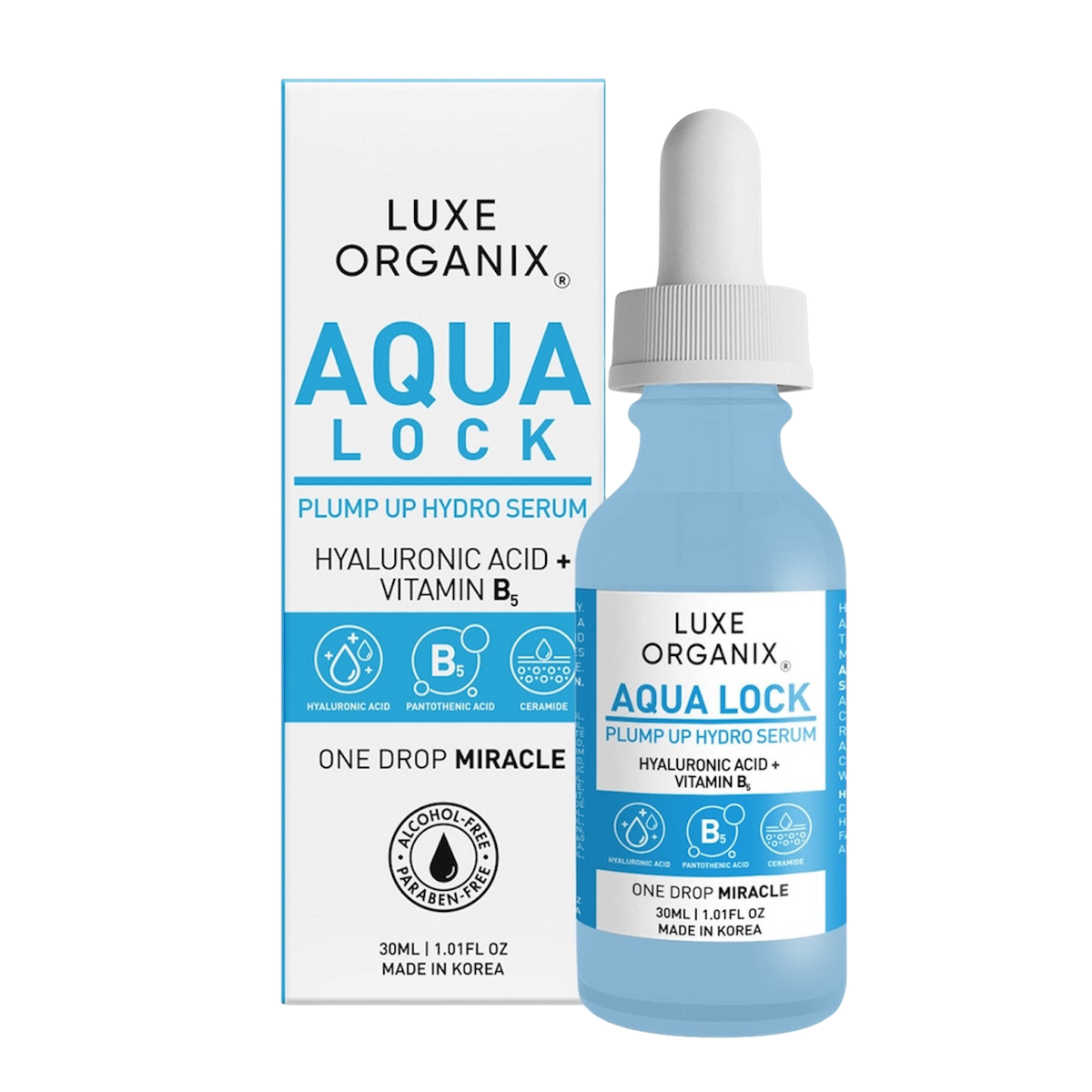 Luxe Organix Aqua Lock Plump Up Hydro Serum with Hyaluronic Acid + B5 (30ml)