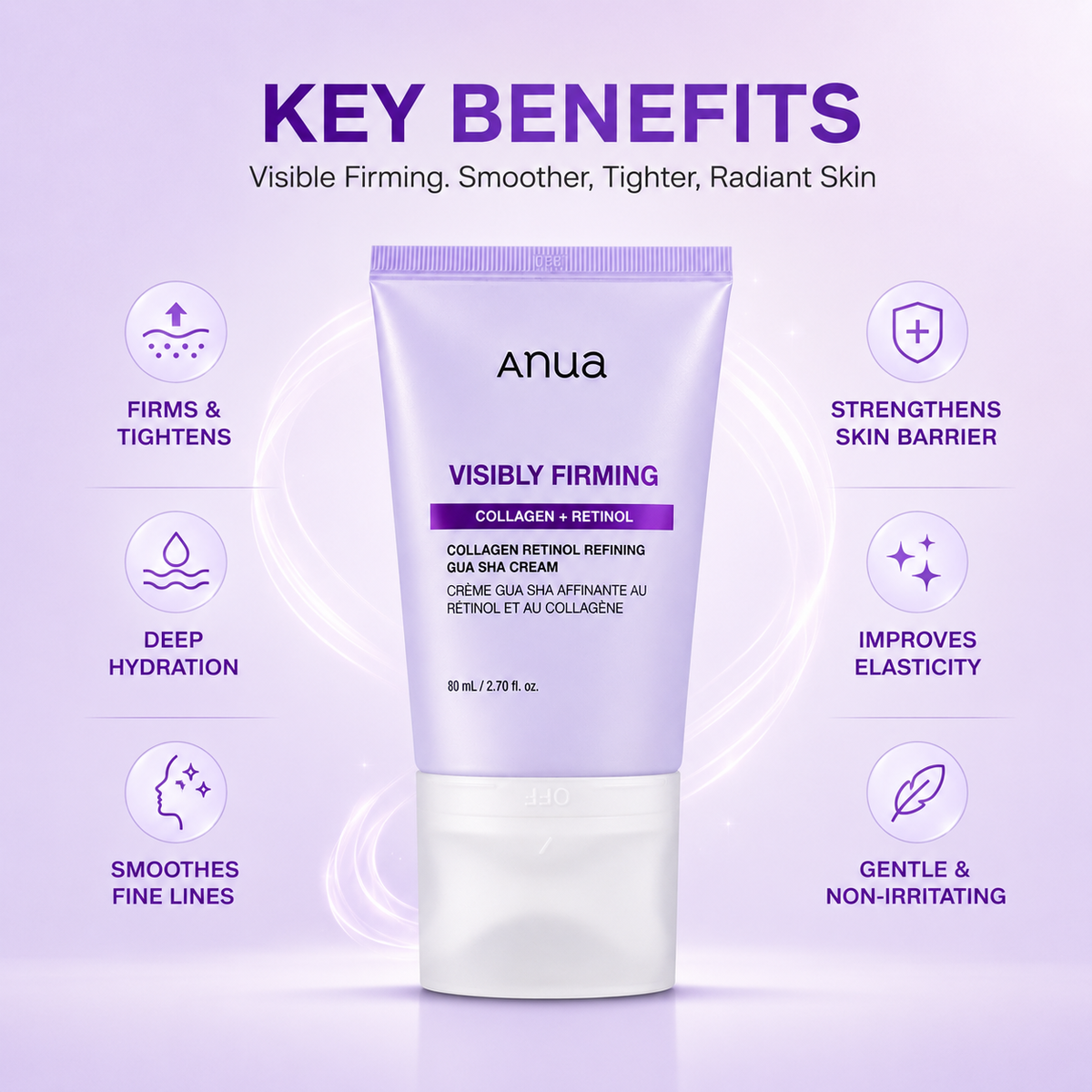 Anua Visibly Firming Collagen+Retinol Gua Sha Cream (80ml)
